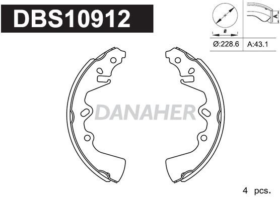 Danaher DBS10912 Brake shoe set DBS10912: Buy near me in Poland at 2407.PL - Good price!