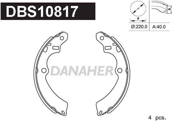 Danaher DBS10817 Колодки гальмівні барабанні, комплект DBS10817: Приваблива ціна - Купити у Польщі на 2407.PL!