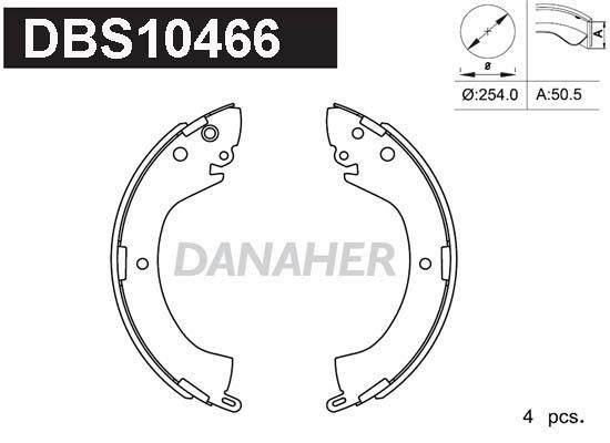 Danaher DBS10466 Колодки тормозные барабанные, комплект DBS10466: Отличная цена - Купить в Польше на 2407.PL!