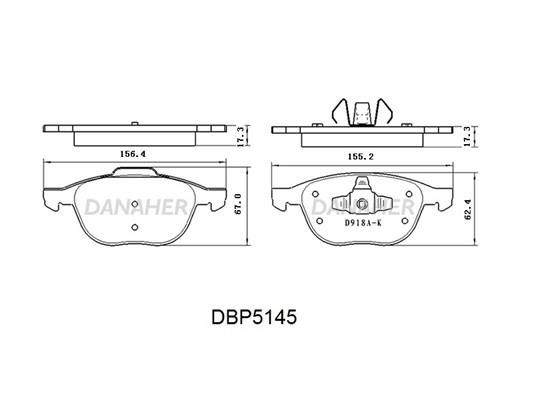 Danaher DBP5145 Тормозные колодки дисковые передние, комплект DBP5145: Отличная цена - Купить в Польше на 2407.PL!