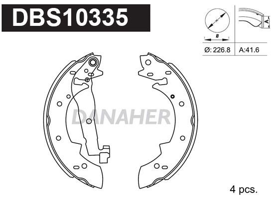 Danaher DBS10335 Колодки тормозные барабанные, комплект DBS10335: Купить в Польше - Отличная цена на 2407.PL!