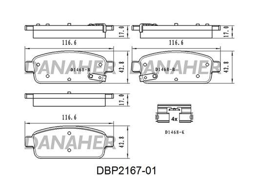 Danaher DBP2167-01 Klocki hamulcowe, zestaw DBP216701: Dobra cena w Polsce na 2407.PL - Kup Teraz!