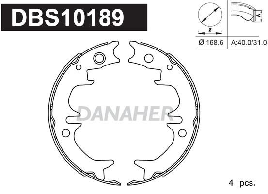 Danaher DBS10189 Parking brake shoes DBS10189: Buy near me in Poland at 2407.PL - Good price!