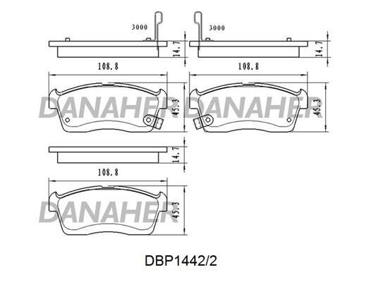 Danaher DBP1442/2 Brake Pad Set, disc brake DBP14422: Buy near me in Poland at 2407.PL - Good price!
