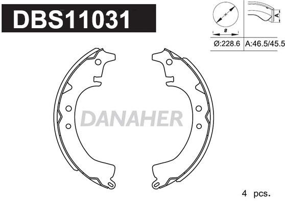 Danaher DBS11031 Колодки тормозные барабанные, комплект DBS11031: Отличная цена - Купить в Польше на 2407.PL!