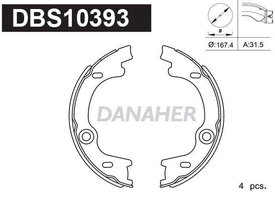 Danaher DBS10393 Parking brake shoes DBS10393: Buy near me in Poland at 2407.PL - Good price!