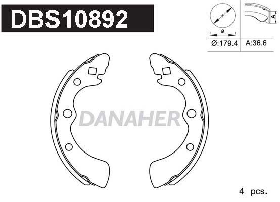 Danaher DBS10892 Brake shoe set DBS10892: Buy near me in Poland at 2407.PL - Good price!