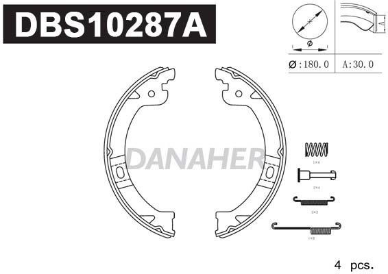 Danaher DBS10287A Колодки тормозные стояночного тормоза DBS10287A: Отличная цена - Купить в Польше на 2407.PL!