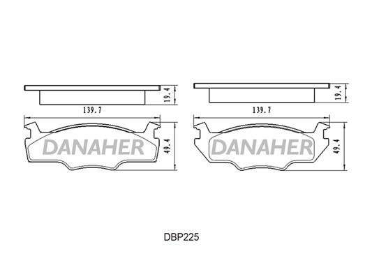 Danaher DBP225 Тормозные колодки дисковые, комплект DBP225: Отличная цена - Купить в Польше на 2407.PL!