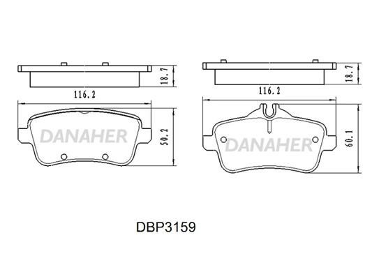 Danaher DBP3159 Brake Pad Set, disc brake DBP3159: Buy near me in Poland at 2407.PL - Good price!