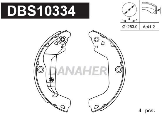 Danaher DBS10334 Brake shoe set DBS10334: Buy near me at 2407.PL in Poland at an Affordable price!
