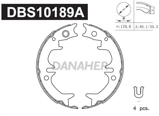 Danaher DBS10189A Колодки тормозные стояночного тормоза DBS10189A: Отличная цена - Купить в Польше на 2407.PL!