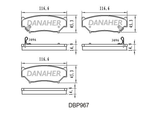 Danaher DBP967 Тормозные колодки дисковые, комплект DBP967: Отличная цена - Купить в Польше на 2407.PL!