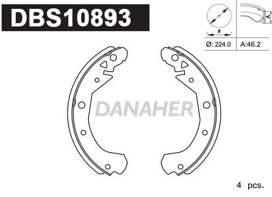 Danaher DBS10893 Колодки тормозные барабанные, комплект DBS10893: Отличная цена - Купить в Польше на 2407.PL!
