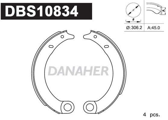 Danaher DBS10834 Колодки тормозные барабанные, комплект DBS10834: Отличная цена - Купить в Польше на 2407.PL!