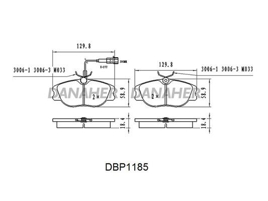 Danaher DBP1185 Тормозные колодки дисковые, комплект DBP1185: Отличная цена - Купить в Польше на 2407.PL!