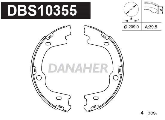 Danaher DBS10355 Parking brake shoes DBS10355: Buy near me in Poland at 2407.PL - Good price!