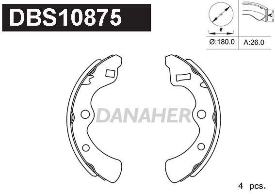 Danaher DBS10875 Колодки тормозные барабанные, комплект DBS10875: Отличная цена - Купить в Польше на 2407.PL!