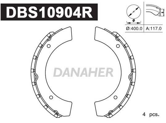 Danaher DBS10904R Колодки тормозные барабанные, комплект DBS10904R: Отличная цена - Купить в Польше на 2407.PL!