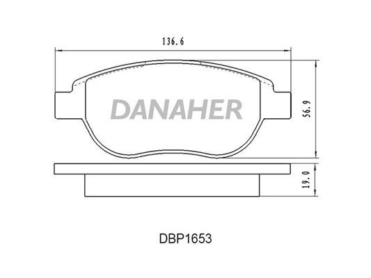 Danaher DBP1653 Гальмівні колодки, комплект DBP1653: Приваблива ціна - Купити у Польщі на 2407.PL!