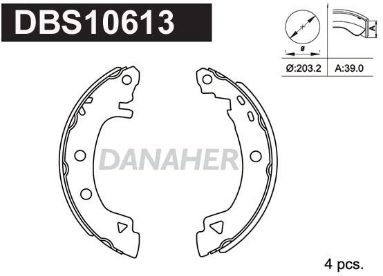 Danaher DBS10613 Brake shoe set DBS10613: Buy near me in Poland at 2407.PL - Good price!