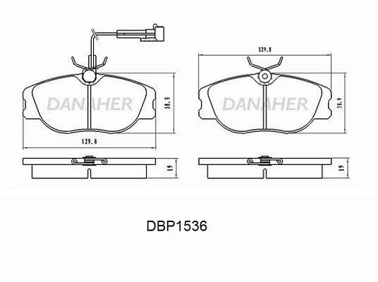 Danaher DBP1536 Brake Pad Set, disc brake DBP1536: Buy near me in Poland at 2407.PL - Good price!