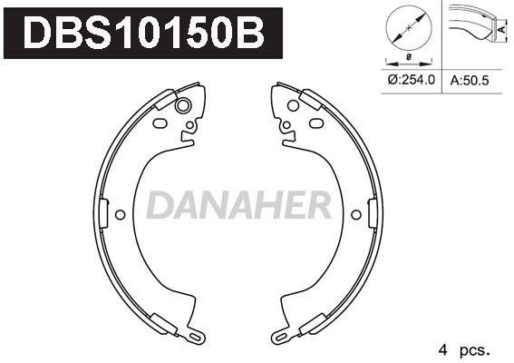 Danaher DBS10150B Колодки тормозные барабанные, комплект DBS10150B: Отличная цена - Купить в Польше на 2407.PL!