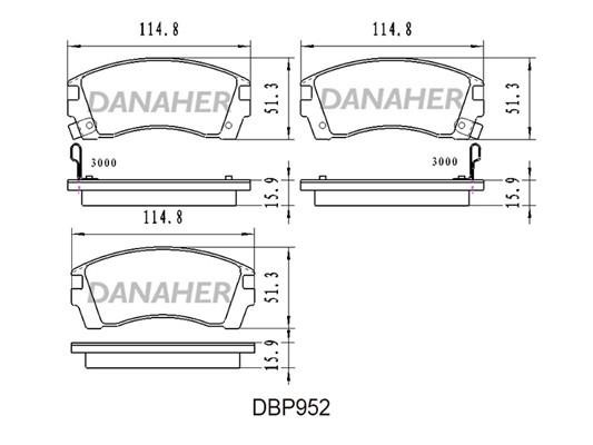 Danaher DBP952 Тормозные колодки дисковые, комплект DBP952: Купить в Польше - Отличная цена на 2407.PL!
