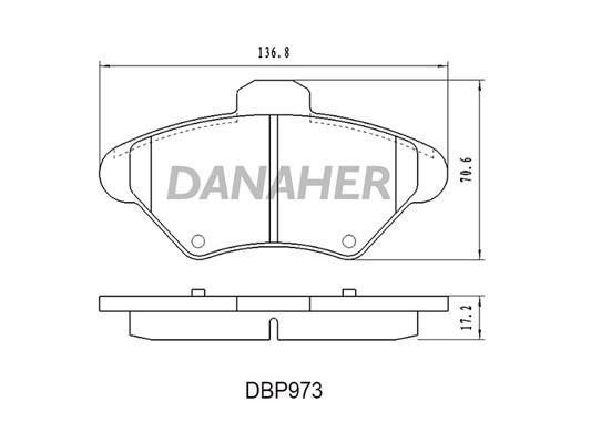 Danaher DBP973 Brake Pad Set, disc brake DBP973: Buy near me in Poland at 2407.PL - Good price!