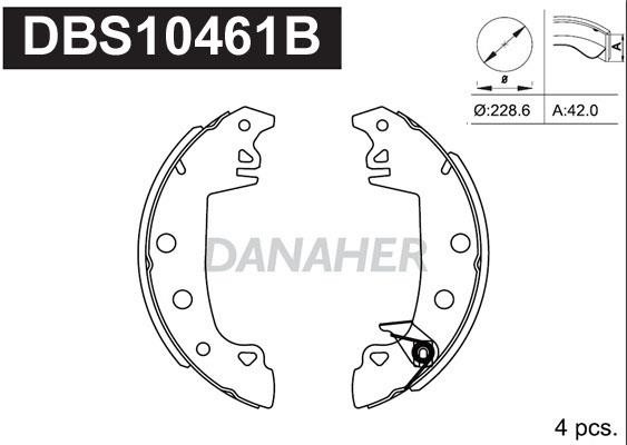 Danaher DBS10461B Колодки тормозные барабанные, комплект DBS10461B: Купить в Польше - Отличная цена на 2407.PL!