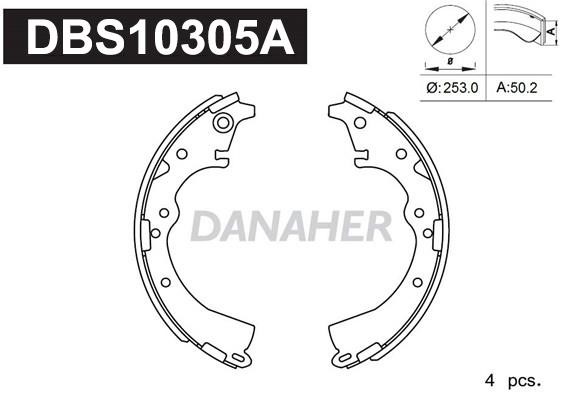 Danaher DBS10305A Bremsbackensatz DBS10305A: Kaufen Sie zu einem guten Preis in Polen bei 2407.PL!