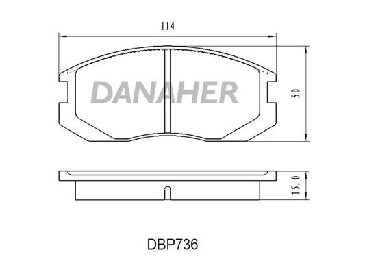 Danaher DBP736 Гальмівні колодки, комплект DBP736: Приваблива ціна - Купити у Польщі на 2407.PL!