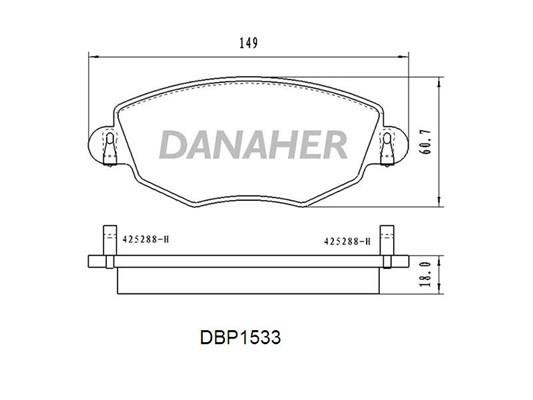 Danaher DBP1533 Brake Pad Set, disc brake DBP1533: Buy near me in Poland at 2407.PL - Good price!