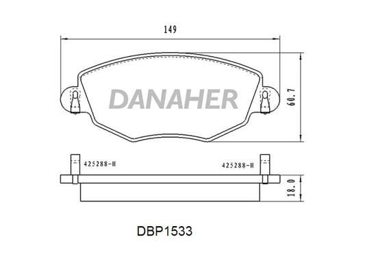 Danaher DBP1533 Гальмівні колодки, комплект DBP1533: Приваблива ціна - Купити у Польщі на 2407.PL!