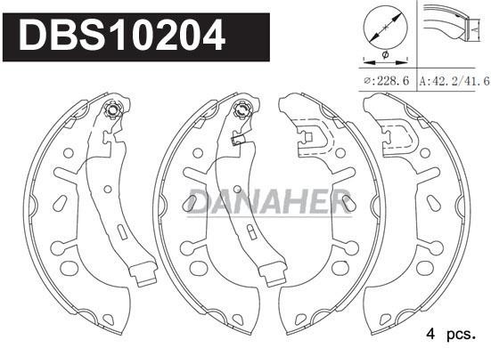 Danaher DBS10204 Колодки тормозные барабанные, комплект DBS10204: Купить в Польше - Отличная цена на 2407.PL!
