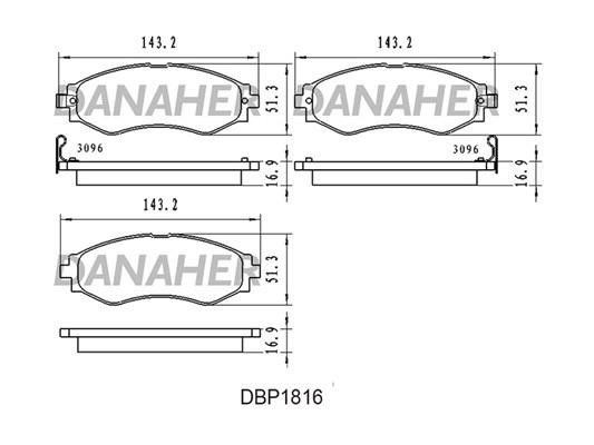 Danaher DBP1816 Brake Pad Set, disc brake DBP1816: Buy near me in Poland at 2407.PL - Good price!