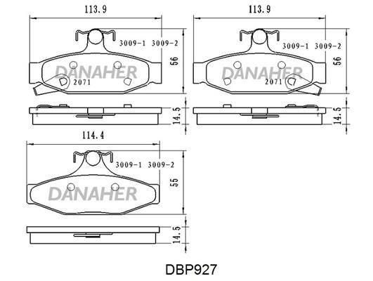 Danaher DBP927 Brake Pad Set, disc brake DBP927: Buy near me in Poland at 2407.PL - Good price!