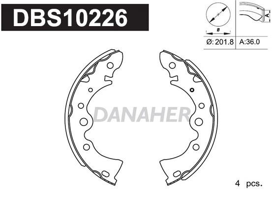 Danaher DBS10226 Колодки тормозные барабанные, комплект DBS10226: Отличная цена - Купить в Польше на 2407.PL!
