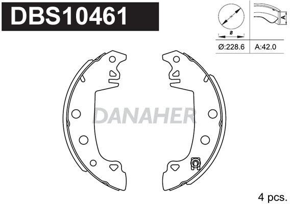 Danaher DBS10461 Колодки гальмівні барабанні, комплект DBS10461: Приваблива ціна - Купити у Польщі на 2407.PL!