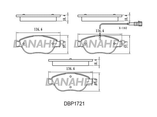 Danaher DBP1721 Brake Pad Set, disc brake DBP1721: Buy near me in Poland at 2407.PL - Good price!