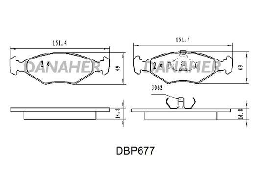 Danaher DBP677 Brake Pad Set, disc brake DBP677: Buy near me in Poland at 2407.PL - Good price!