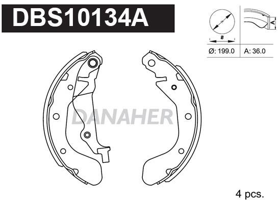 Danaher DBS10134A Brake shoe set DBS10134A: Buy near me in Poland at 2407.PL - Good price!