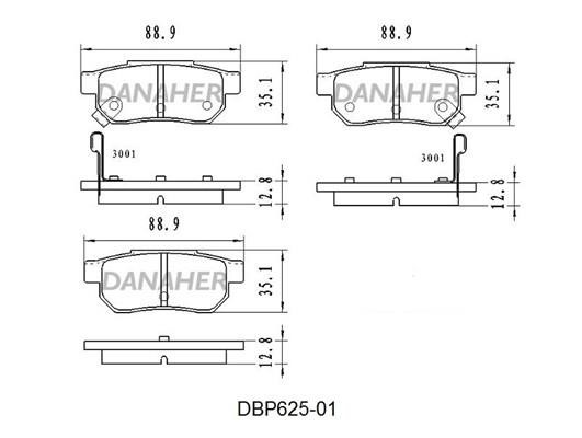 Danaher DBP625-01 Тормозные колодки дисковые, комплект DBP62501: Отличная цена - Купить в Польше на 2407.PL!