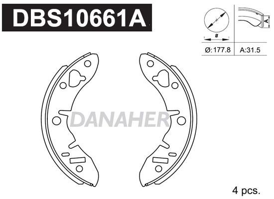 Danaher DBS10661A Колодки тормозные барабанные, комплект DBS10661A: Отличная цена - Купить в Польше на 2407.PL!