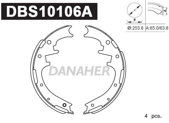 Danaher DBS10106A Колодки гальмівні барабанні, комплект DBS10106A: Приваблива ціна - Купити у Польщі на 2407.PL!