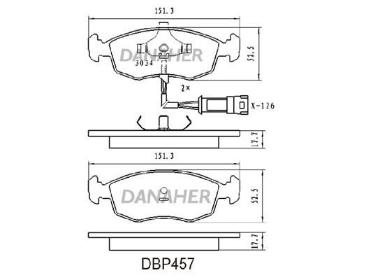 Danaher DBP457 Тормозные колодки дисковые, комплект DBP457: Отличная цена - Купить в Польше на 2407.PL!