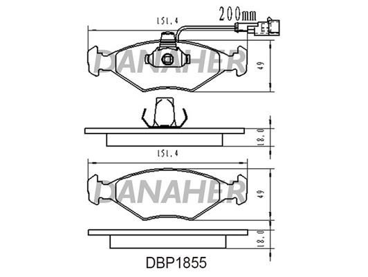 Danaher DBP1855 Brake Pad Set, disc brake DBP1855: Buy near me in Poland at 2407.PL - Good price!