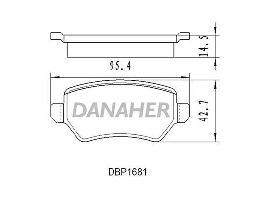 Danaher DBP1681 Гальмівні колодки, комплект DBP1681: Приваблива ціна - Купити у Польщі на 2407.PL!