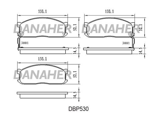Danaher DBP530 Brake Pad Set, disc brake DBP530: Buy near me in Poland at 2407.PL - Good price!