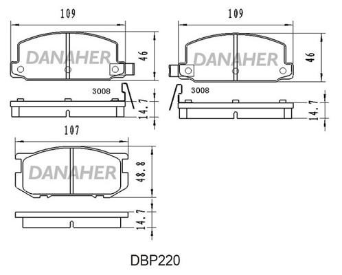Danaher DBP220 Brake Pad Set, disc brake DBP220: Buy near me in Poland at 2407.PL - Good price!